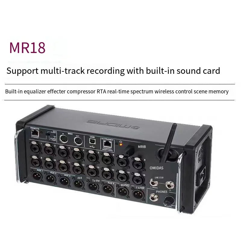 MR18 Professional Digital Mixing Studio Recording Console Studio Digital Mixer Audio Multi-track Sound Table with USB Recorder