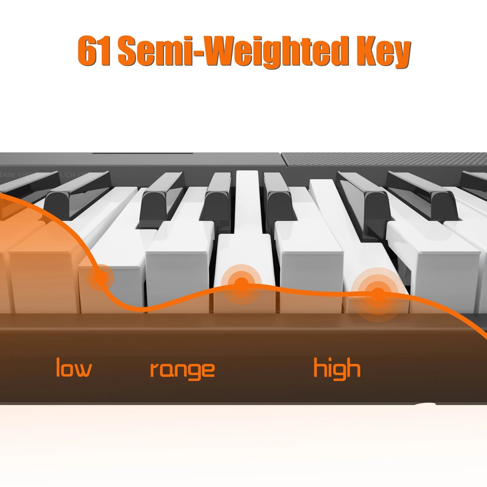 61 Key Keyboard Piano, Protable Electric Semi-Weighted Piano Keyboard For Beginner Professional, Built In Speakers