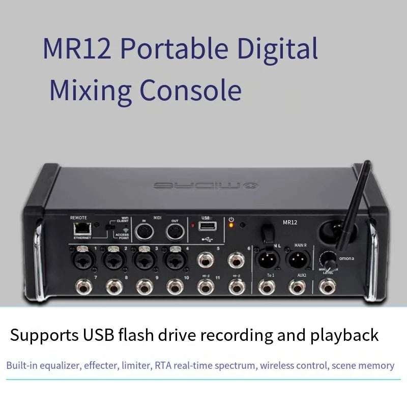 MR18 Professional Digital Mixing Studio Recording Console Studio Digital Mixer Audio Multi-track Sound Table with USB Recorder