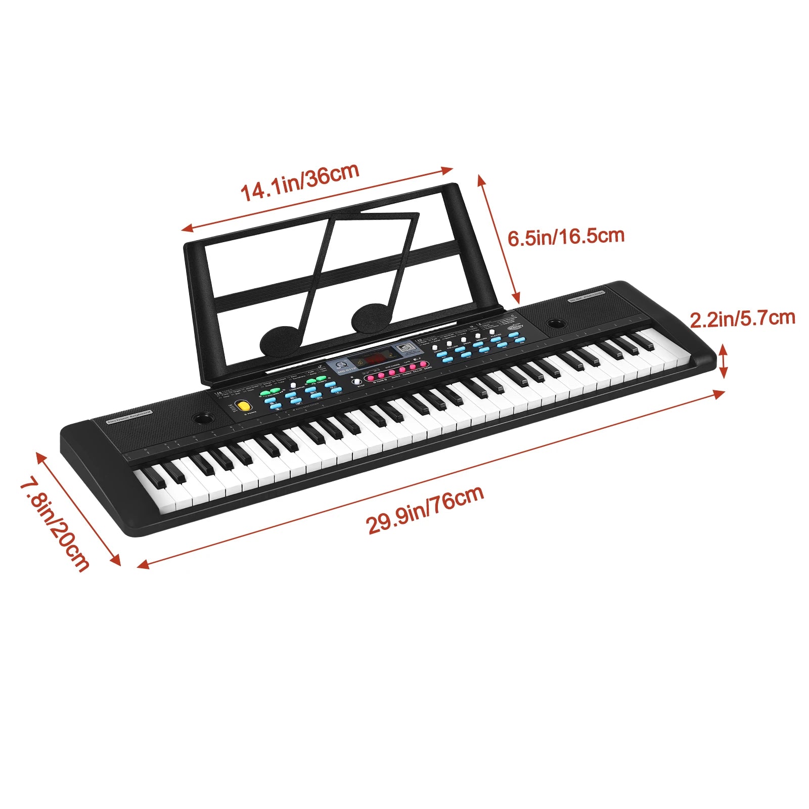 61-Keys Multifunctional Electronic Piano Keyboard for Kids, Built-in Microphone, Portable Piano Learning Tool for Beginners