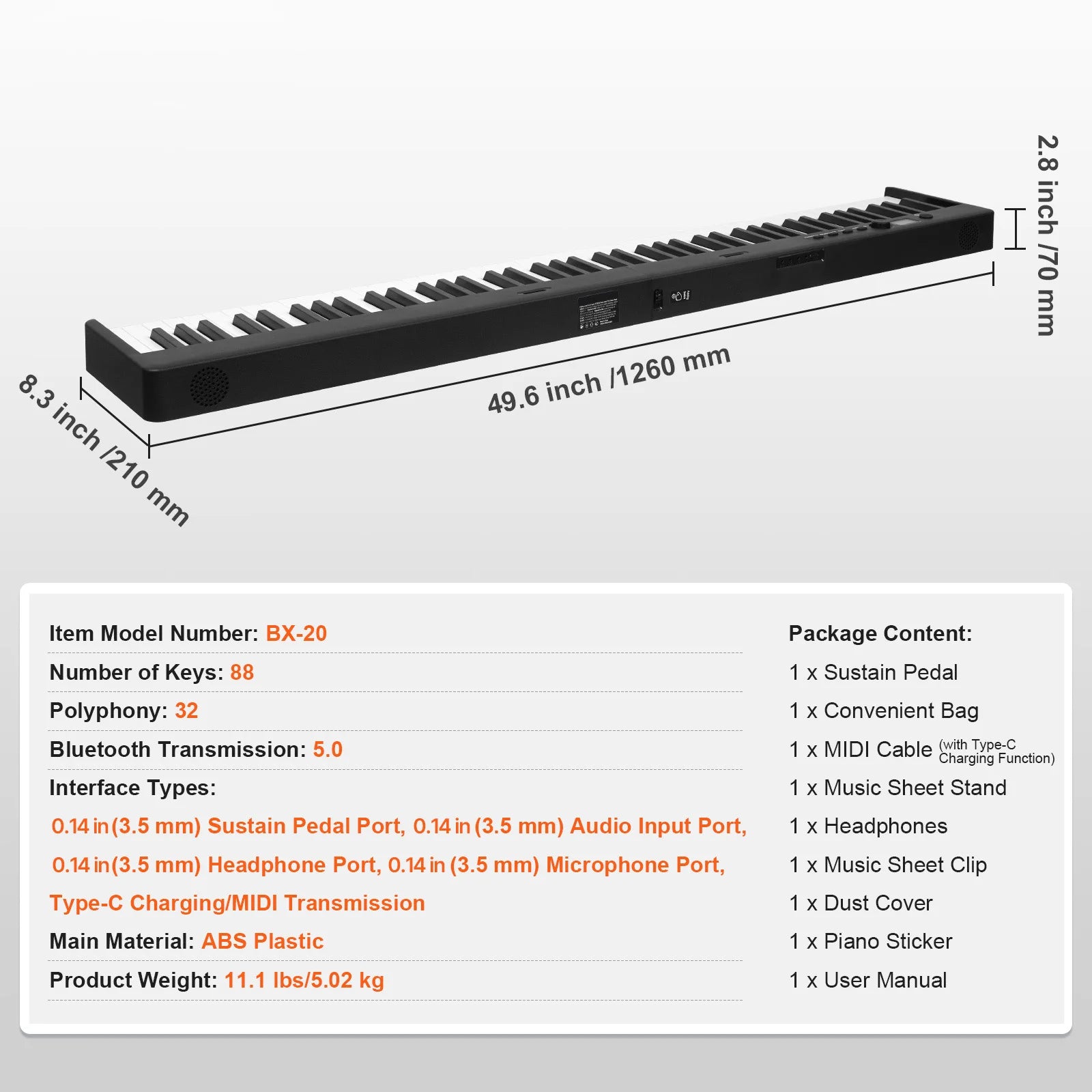 SucceBuy 61 or 88 Key Folding Keyboard Piano Bluetooth & MIDI  Electronic Digital Foldable Piano Rechargeable for Beginners Use