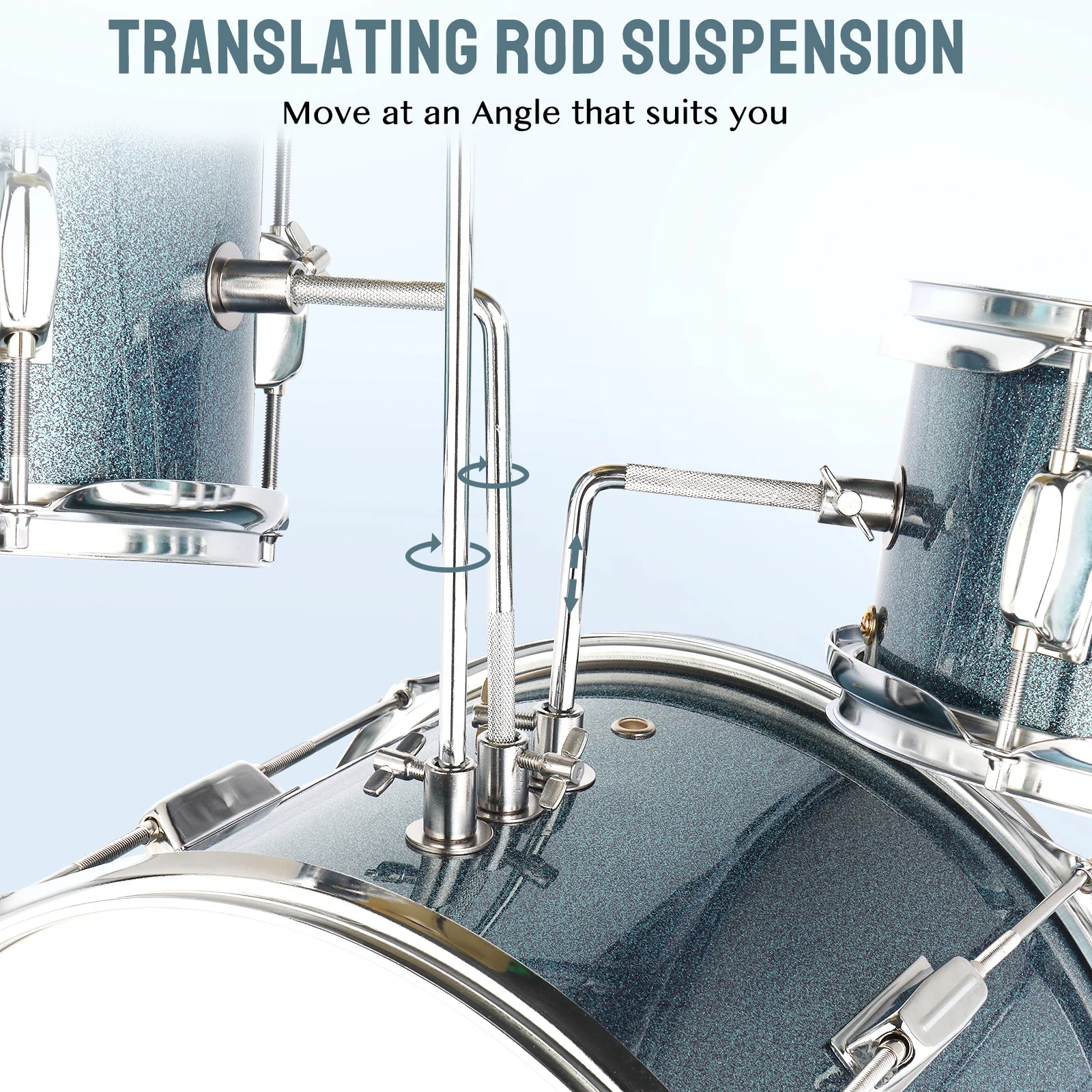 14"x10" 3-Pieces Junior Kids Drum Set Kit With Pedal, Drum Stick, Wrench and Drum Stool